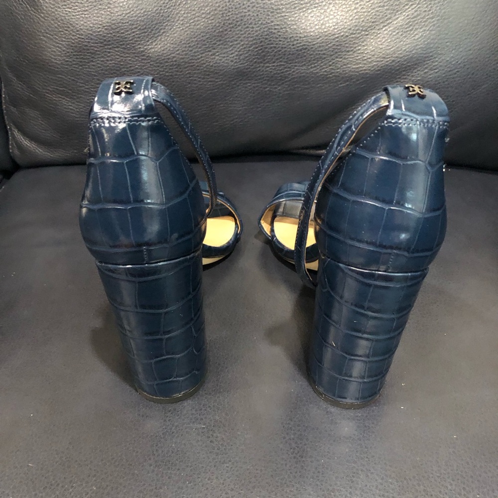 Sam Edelman Navy Croc-Embossed Heels